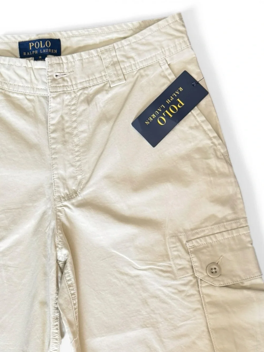 Polo Ralph Lauren Shorts Kids Cargo Beige Size 14 Cotton